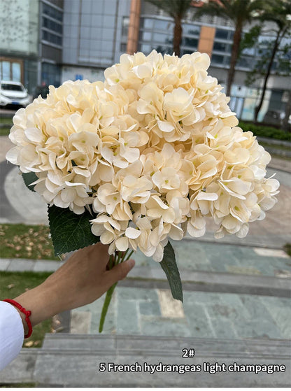 Bouquet d'Hortensias Artificiels à 5 Têtes – Fleurs Artificielles en Soie pour Décoration de Mariage, Arrangements de Fête, Décoration de Salon & Accessoires Floraux pour la Maison