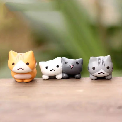 Lot de 6 Mini Figurines Chat Porte-Bonheur Dessin Animé – Mignonnes Miniatures pour Décoration de Jardin, Bonsaï, Artisanat de Jardin Féerique, Pots de Fleurs & Idées Cadeaux