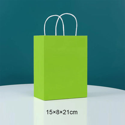 Bolsas de regalo de papel kraft de 5/10/25/50 piezas con asas – Bolsas de regalo y dulces de 10 colores para cumpleaños, bodas, baby showers y empaques de regalo