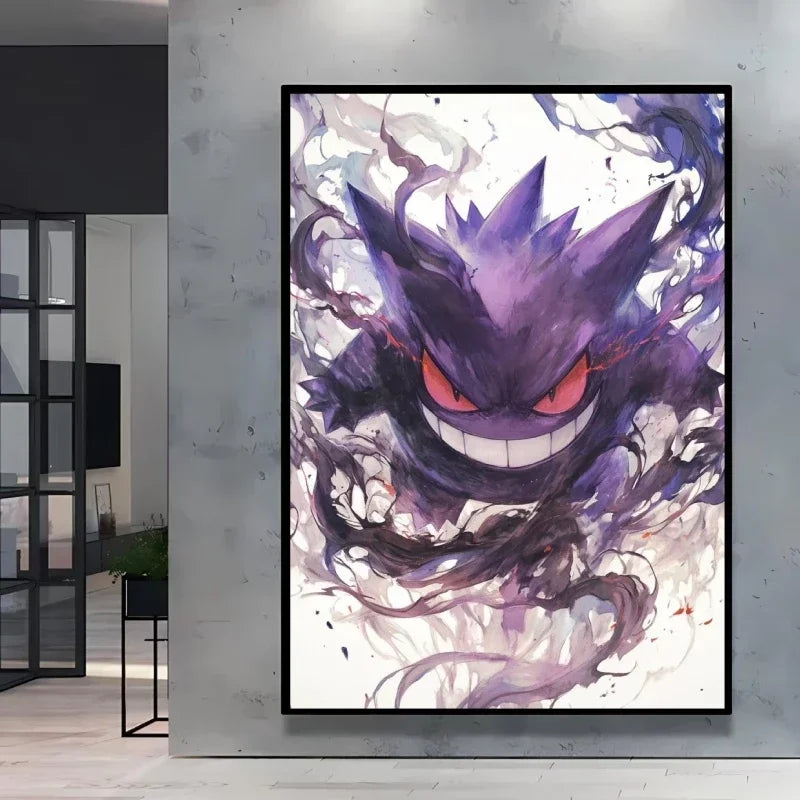 Pokémon Eevee Ink Style Canvas Wall Art – Fantasy Decorative Painting for Home & Room Decor