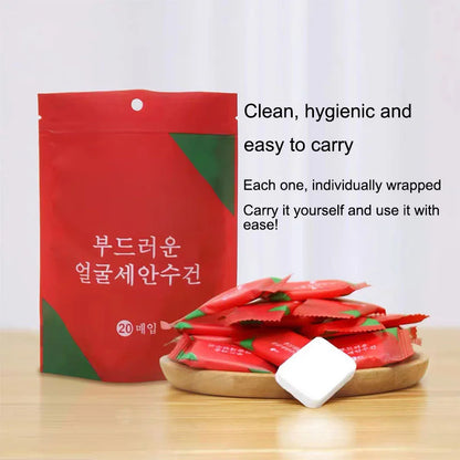20PCS Mini Compressed Towel Tablets – Disposable Portable Magic Towels, Thicker Style for Travel, Camping & Daily Use