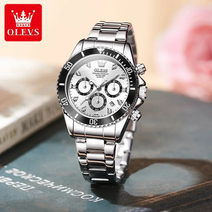 OLEVS Women’s Luxury Quartz Watch – Elegant Zircon-Style Dial, Luminous Display, Date Function & Waterproof Design, Gift for Her