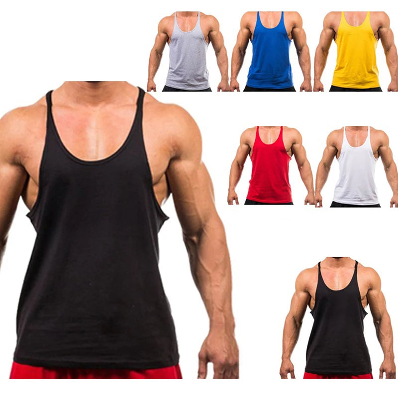 Men's Cotton Gym Tank Top – Sleeveless Bodybuilding Training Vest for Fitness, Workout & Muscle Training