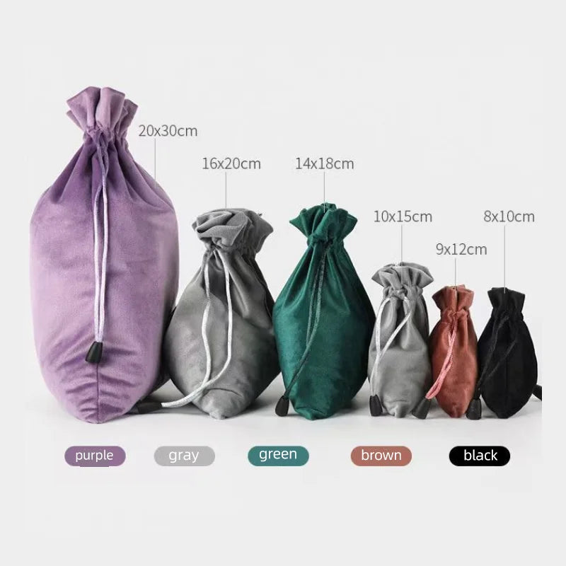 Bolsa de regalo de terciopelo con cordón - Suave, para joyas, bodas, Pascua y Año Nuevo, para envolver, para recuerdos de fiesta y pequeños regalos