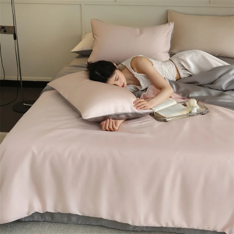 100% Mulberry Silk Bedding Set – Luxury Duvet Cover, Bed Sheet & Pillowcase Set