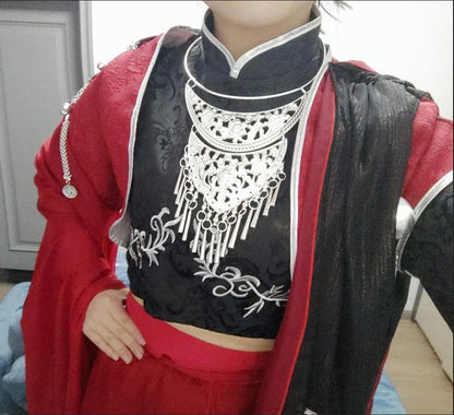 Heaven Official’s Blessing (Tian Guan Ci Fu) Hua Cheng Cosplay Costume – Red Chinese Hanfu Uniform Outfit for Halloween, Roleplay & Anime Events