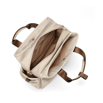 GOLF Women's Nylon Bucket Handbag Apricot Shoulder Crossbody Bag with Top Handle Large Capacity
