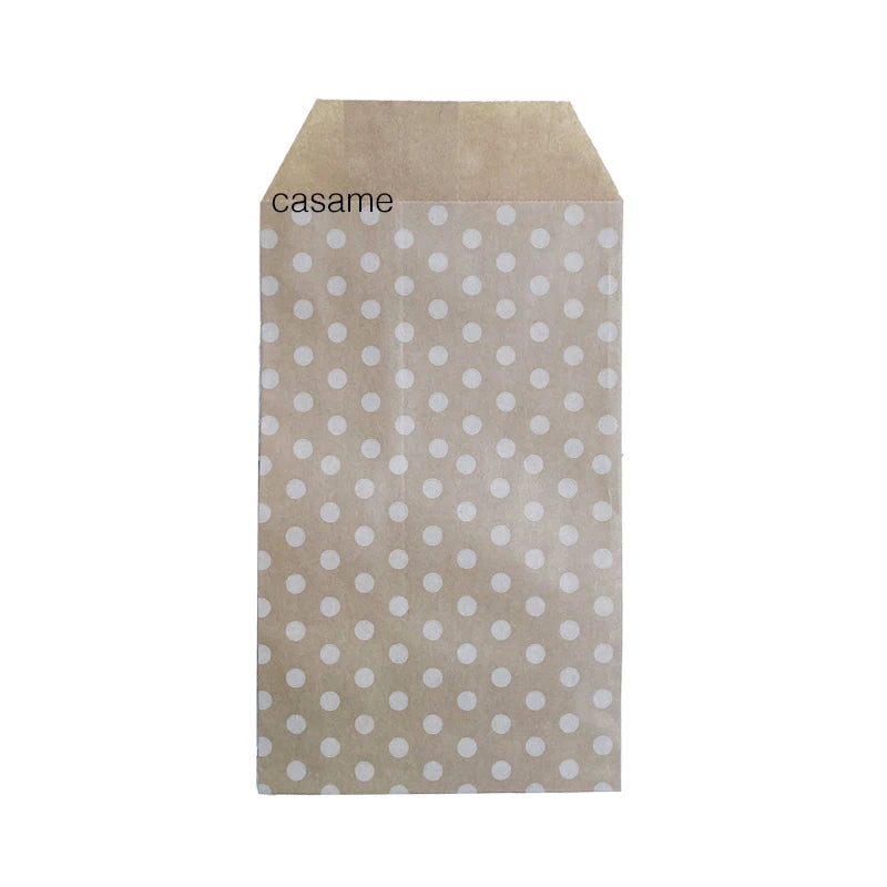 10/25/50PCS Mini Bolsas de Regalo de Papel Kraft con Lunares para Boda, Cumpleaños, Recuerdos de Fiesta, Invitaciones, Tarjetas de Felicitación y Pequeños Regalos
