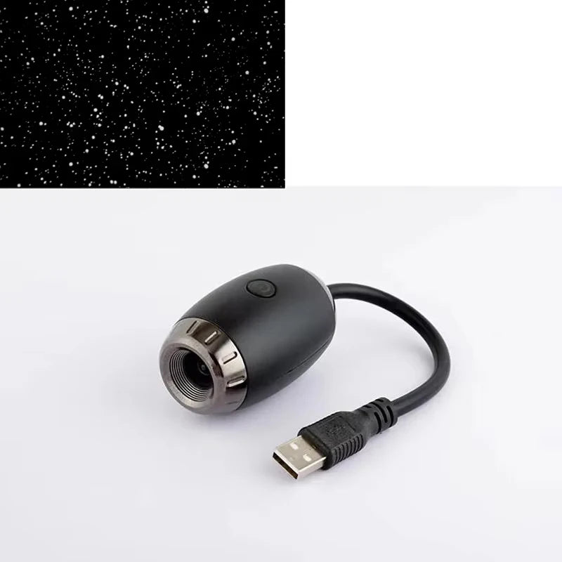 Lámpara proyector USB LED de cielo estrellado y galaxia – Luz nocturna de Saturno para coche, habitación y decoración de techo