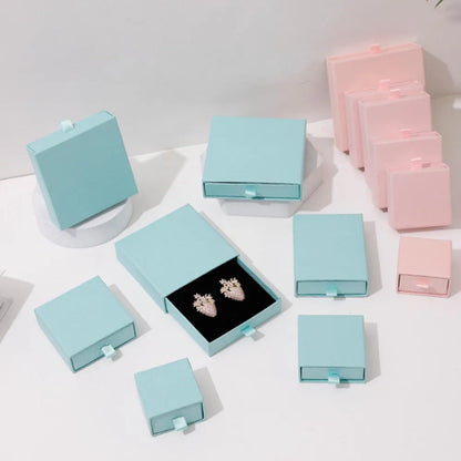 10 Cajas de regalo de joyería de papel para anillos, pendientes, collares, pulseras y empaques de recuerdos de boda