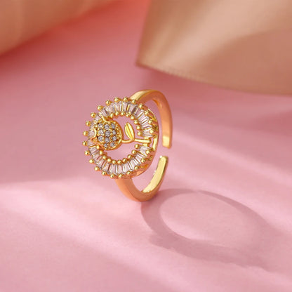 Anillo de circonita de acero inoxidable ajustable con diseño de ojo turco – Anillo de boda geométrico de color dorado para mujer | Regalo de joyería de lujo de moda