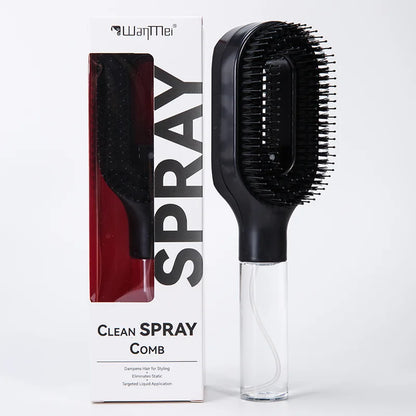 2-in-1 Detangling Spray Hair Brush with Water Mist Bottle – Anti-Static Scalp Massage Comb for All Hair Types