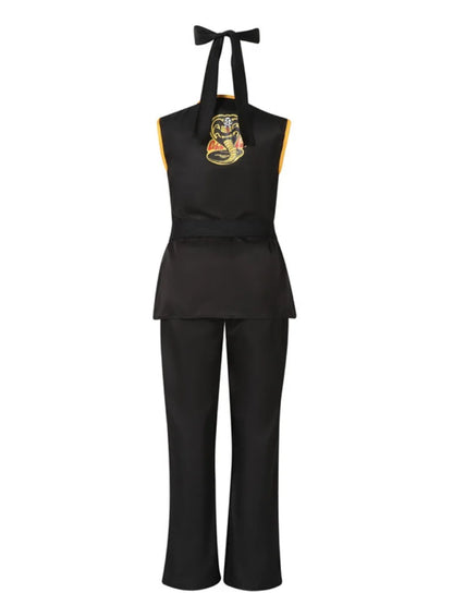 The Karate Kid Cobra Kai Cosplay Costume – Martial Arts Kimono Uniform with Headband, Taekwondo Training & Halloween Party Outfit