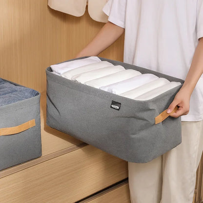 Thickened Clothes Storage Organizer – Foldable Wardrobe Storage Box for Pants, Sweaters, Jeans & Clothing, Drawer Organizer Cabinet Storage Container for Home Organization
