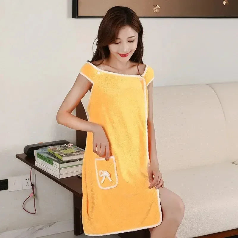 Women’s Wearable Bath Towel 85×140cm – Fast Drying Shower, Beach, Spa & Gym Bathrobe Wrap