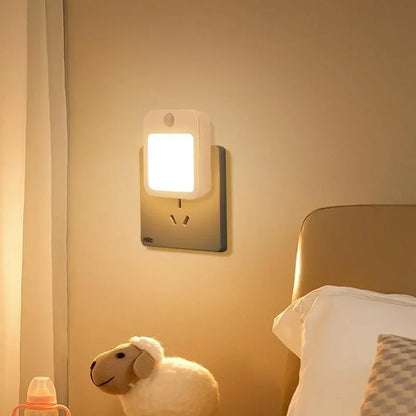 Motion Sensor LED Night Light – Dimmable EU Plug-In Cabinet & Bedside Lamp for Bedroom, Baby Room, Hallway & Bathroom