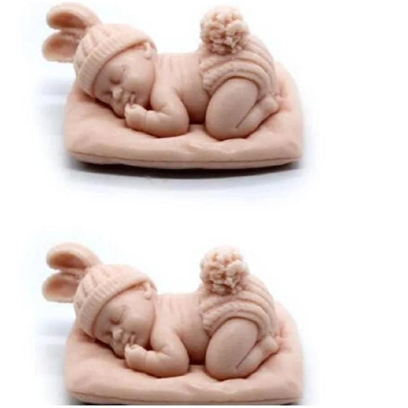 Molde de silicona 3D de bebé durmiendo para velas – Lindo molde de retrato de bebé para velas, jabones, resina, manualidades de yeso, chocolate, cubitos de hielo y proyectos de horneado DIY