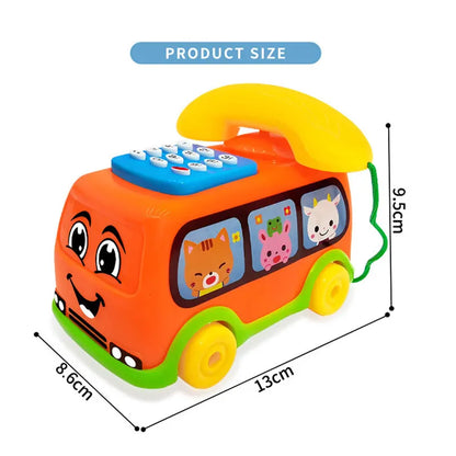 Jouet de Bus Téléphone Montessori pour Enfants – Véhicule Éducatif pour Tout-Petits de 1 an et plus, Jouet Interactif de Développement de l'Intelligence avec Clavier