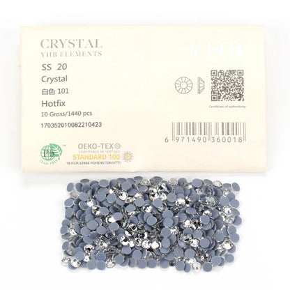 Pedrería Termoadhesiva Blanca Seda Mocca YHB – Cristales Premium de Espalda Plana para Zapatos, Bolsos, Ropa, Joyería y Manualidades DIY