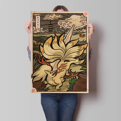 Décoration Murale sur Toile Pokémon Gyarados – Affiche Anime Classique Peinture pour la Décoration Moderne de la Maison et du Salon