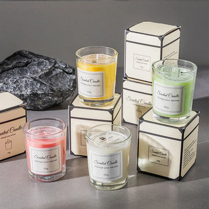 Premium Aromatherapy Soy Wax Candle – Handmade Glass Scented Candle in Gift Box, Smokeless Decorative Candle & Companion Gift