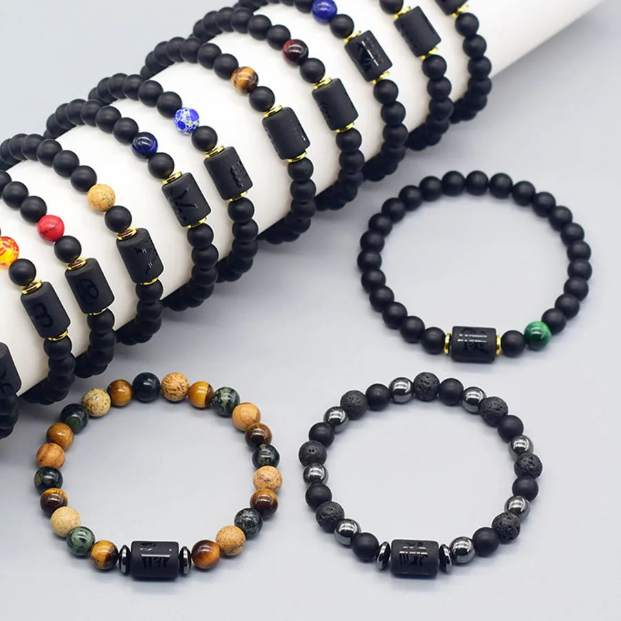 Pulsera de constelación de 12 signos del zodiaco – Brazalete con dije de astrología para hombres y mujeres | Regalo de joyería de amistad Aries, Virgo, Leo y Libra