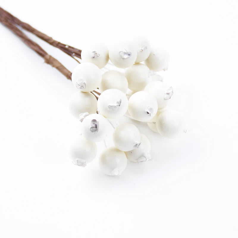 20/50PCS Artificial Pomegranate Flowers – DIY Floral Craft Decorations for Candy Boxes, Christmas Parties, Wedding Arches, Bouquets, Hairpins & Brooches