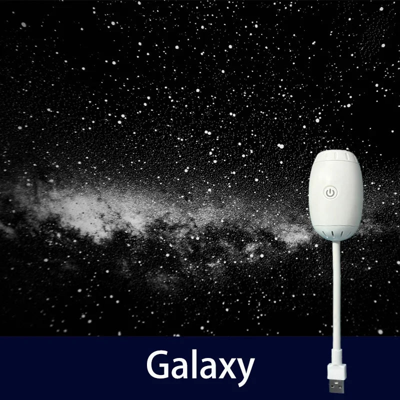 Lámpara proyector USB LED de cielo estrellado y galaxia – Luz nocturna de Saturno para coche, habitación y decoración de techo
