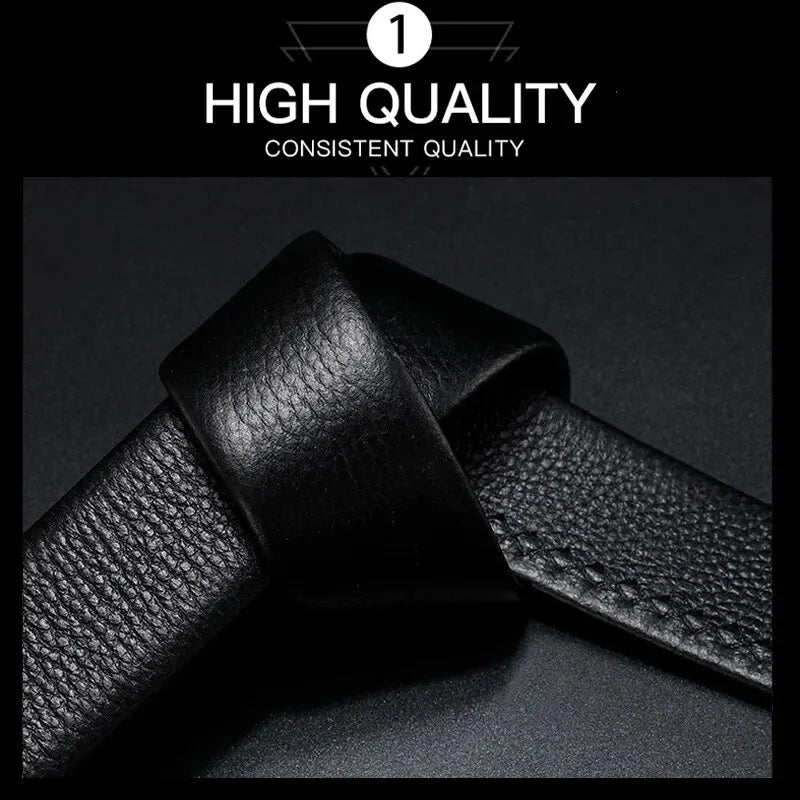 Men's 120cm Business Leather Belt – High-Quality Metal Automatic Buckle Work Belt, Adjustable Formal Waist Strap for Office & Daily Wear