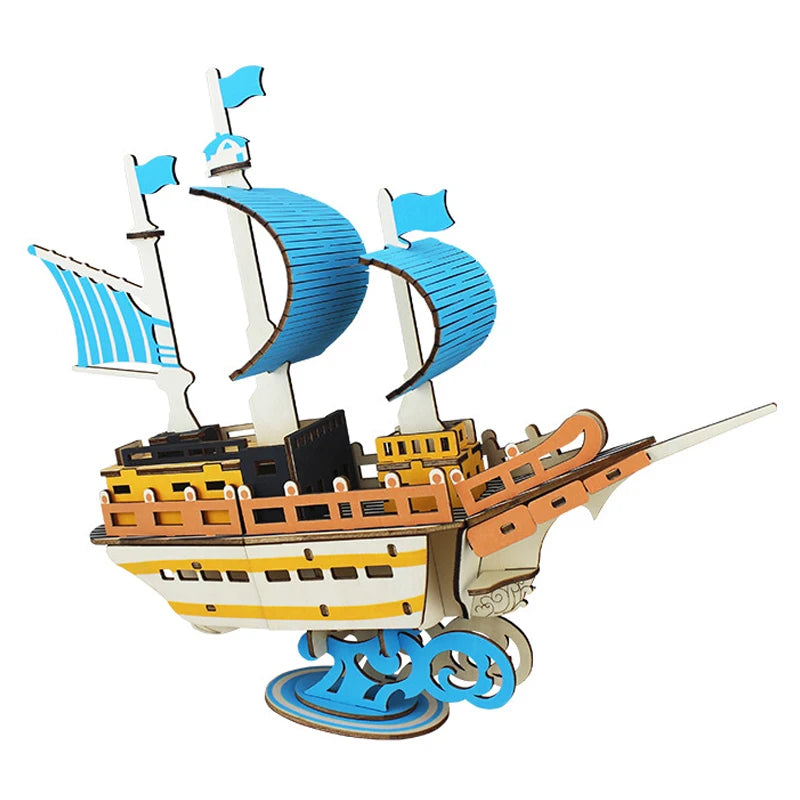 Maqueta 3D de Barco de Vela de Madera – Kit de Montaje de Barco de Madera DIY, Juguete Educativo de Construcción, Proyecto de Manualidades Creativo y Regalo de Fiesta para Niños
