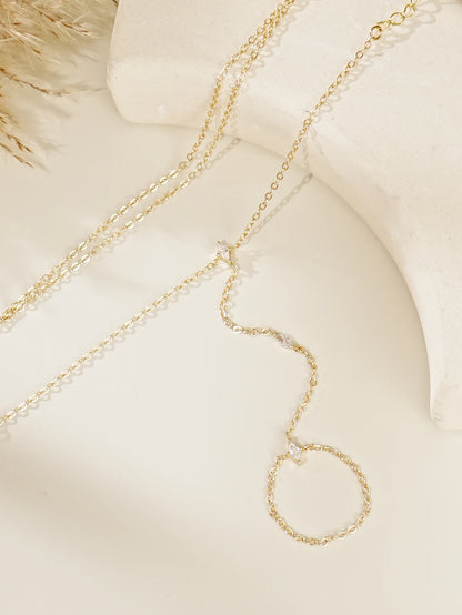 Pulsera de dedo con cadena ultradelgada de 2 piezas – Joyas de cadena de mano minimalistas en capas para mujer | Accesorio de moda diario