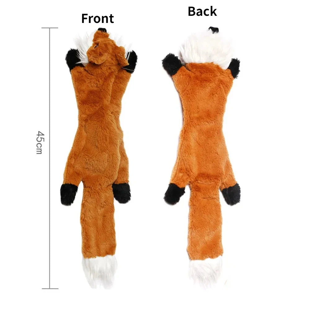 Funny Stuffingless Dog Toy – Durable Plush Squeaky Chew Toy with Crinkle Sound for Interactive Play & Boredom Relief