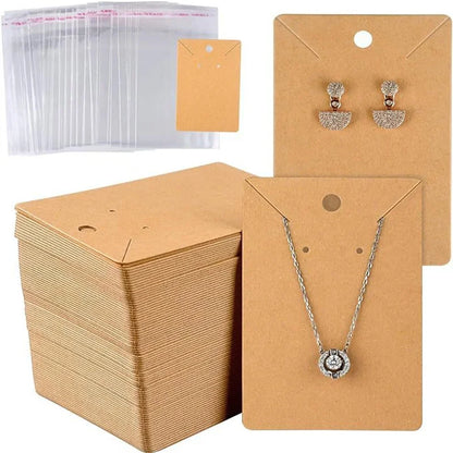 50PCS 6×9cm Blank Jewelry Display Cards for Necklaces, Earrings & Ear Studs