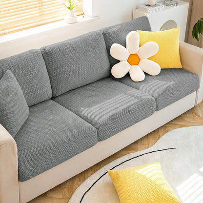 Stretch Jacquard Sofa Seat Cushion Cover – Washable Furniture Protector for Sectional & Loveseat Sofas