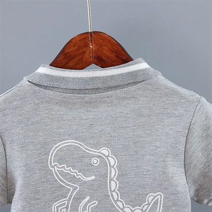 Conjunto de camiseta y pantalón corto de dinosaurios para bebé, ropa casual de verano de 2 piezas (0-5 años)