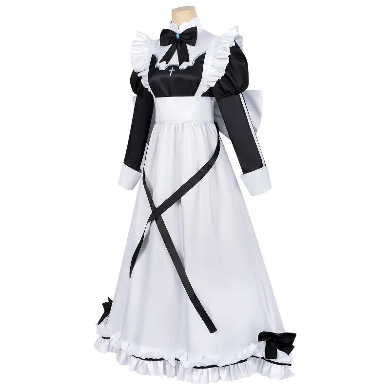 Death Game Maid Cosplay Costume – Ghost Maid Aoi Outfit | Anime Lolita-Style Dress with Hat Set (Women)