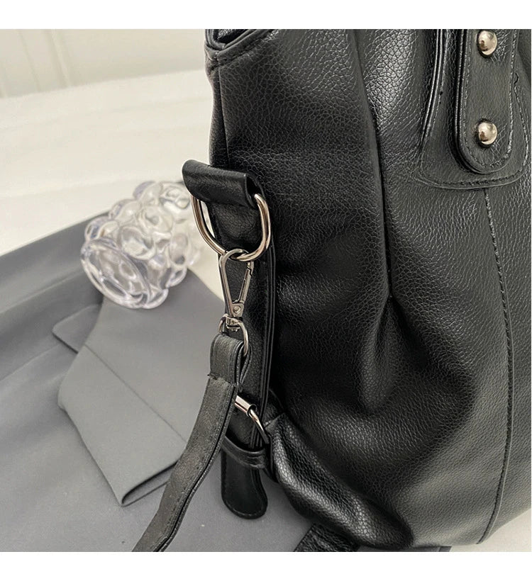 Women’s PU Leather Shoulder Bag – 2026 Fashion Handbag with Soft Interior Compartment, Contrast Color Design, Zipper Closure, Stylish Everyday Purse for Work, Travel & Casual Use