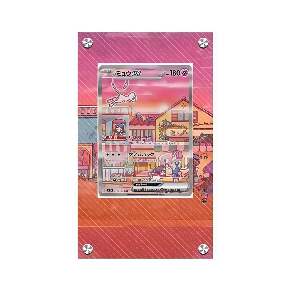 Estuche de exhibición de cartas acrílico Pokémon – Reshiram, Mewtwo, Zekrom, Charizard y soporte protector de cartas de personajes