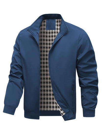 Men’s Plus-Size College-Style Jacket – Trendy Casual Outerwear for Spring & Autumn, Fashionable Everyday Coat
