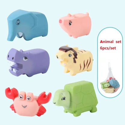 Baby Bath Toys Soft Rubber Floating Car, Boat & Plane Water Squeeze Toys for Toddlers