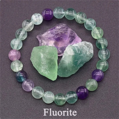 Bracelet en perles de cristal d'améthyste naturelle – Bracelet en pierres véritables pour femmes, bijoux énergétiques Reiki et accessoire de mode