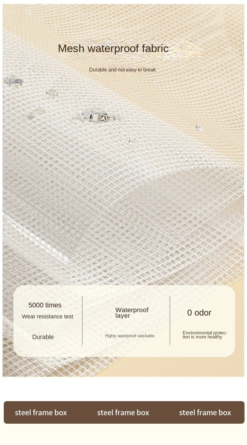 Transparent PVC Storage Box – Waterproof Underwear Organizer Basket with Solid Steel Frame for Home, Bedroom & Dormitory Organization
