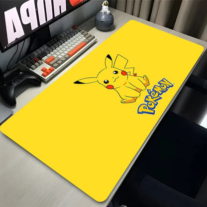 Alfombrilla de ratón Pokémon Pikachu – Alfombrilla de escritorio de goma con borde bloqueable para configuración de portátil y PC
