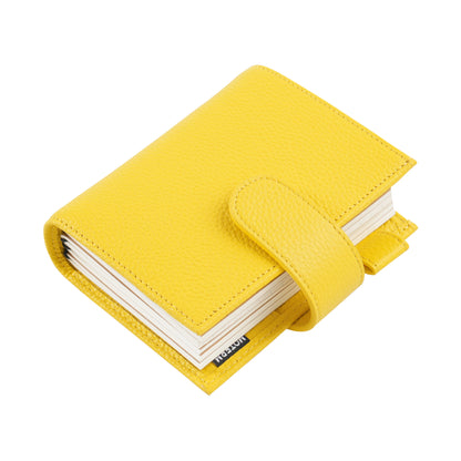 Moterm Passport Size Travel Journal – Genuine Cowhide Pebbled Leather Notebook & Organizer with Double Snap Closure