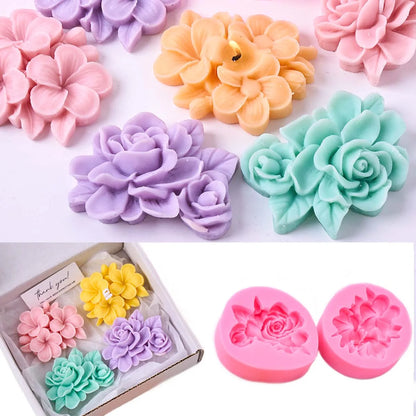 Moule en Silicone Fleur Frangipanier Gardénia – Moule Floral DIY pour Bougies en Cire de Soja, Savons Faits Main, Objets en Plâtre, Ornements en Résine et Décoration Intérieure