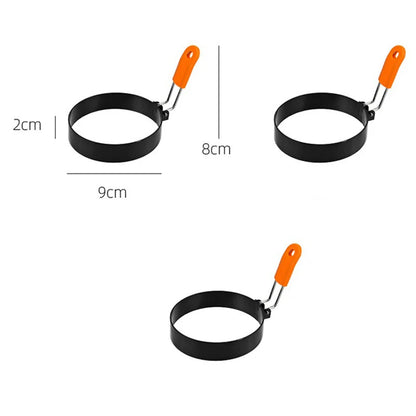 Stainless Steel Fried Egg Ring Mold – Non-Stick Egg Cooking Ring with Heat-Resistant Silicone Handle, Pancake & Scrambled Egg Shaper