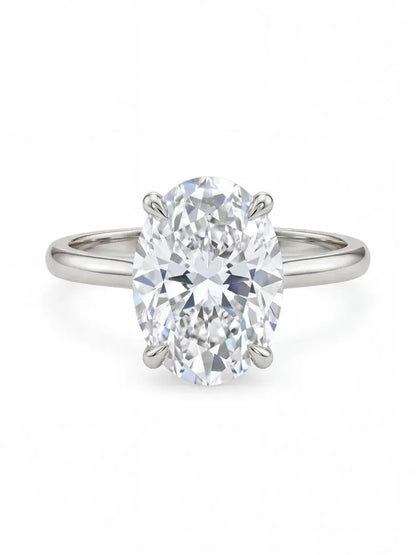 925 Sterling Silver Oval Zircon Ring – Luxury Engagement & Wedding Band for Women 1–8CT