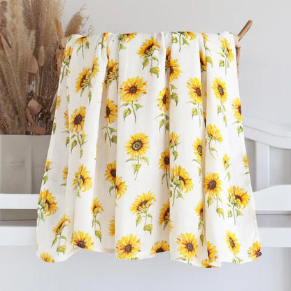 Couverture d'emmaillotage pour bébé en mousseline de bambou – Ultra douce 120 x 120 cm, couverture de naissance, d'emmaillotage et de chambre d'enfant