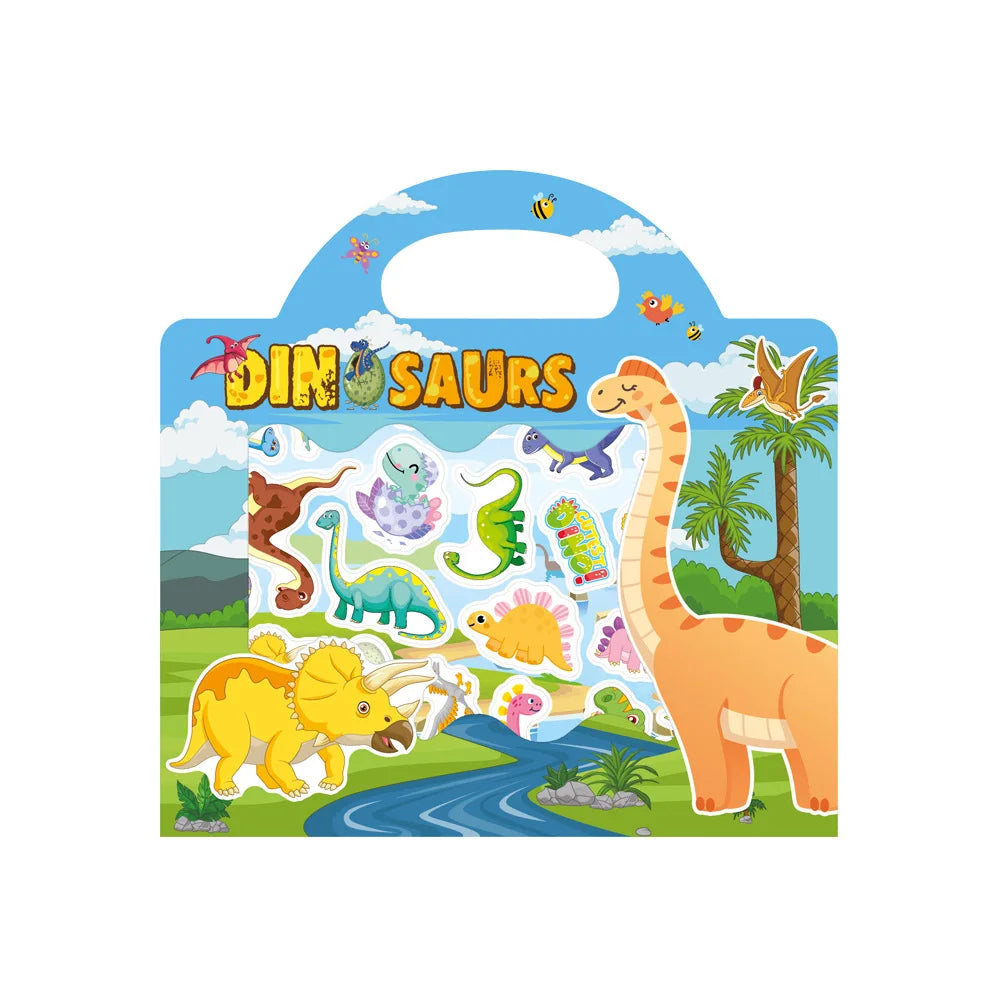 Kids Reusable Scene Sticker Book – DIY Cartoon Animal Puzzle Sticker Game, Early Learning Cognition Toy, Creative Educational Activity Gift for Children