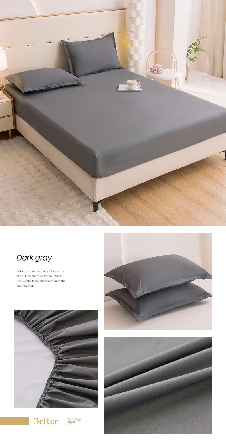Waterproof Fitted Mattress Protector – Elastic Bed Sheet Cover for Single, Double, Queen & King Beds